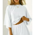 thumbnail image 5 of Sherrylily Women 2 Piece Outfits Loungewear 3/4 Sleeve Tops and Elastic Waist Shorts Lounge Sets, 5 of 6