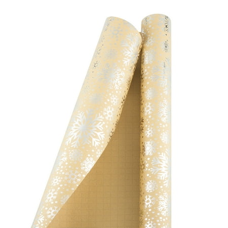 Kraft Paper Christmas Wrapping Ideas JAM Christmas Wrapping Paper, 15 Sq Ft, 1/Pack, Kraft Silver Snowflake Gift Wrap ()