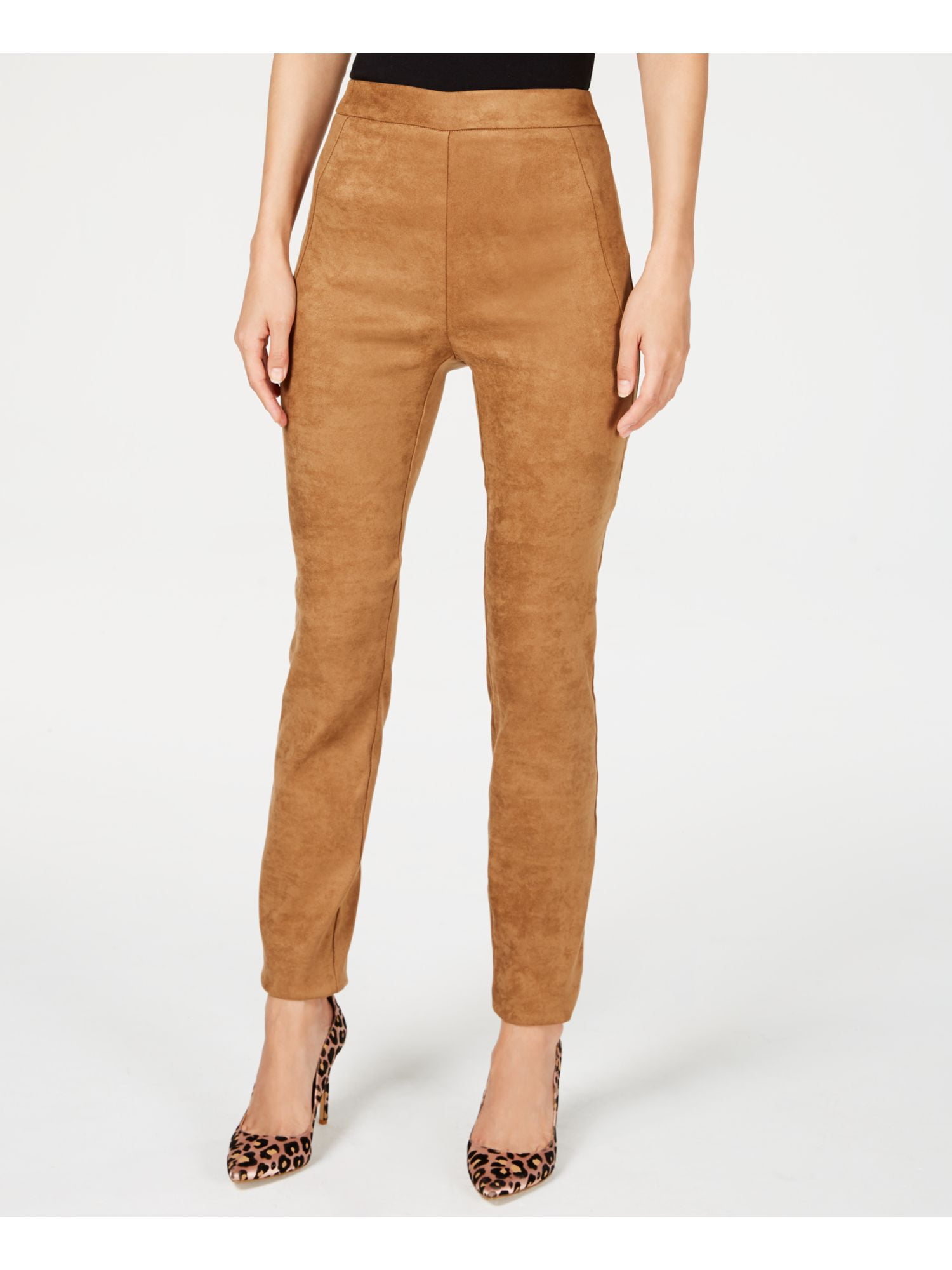 INC INC Womens Brown Faux Suede Pull On Pants Size 10