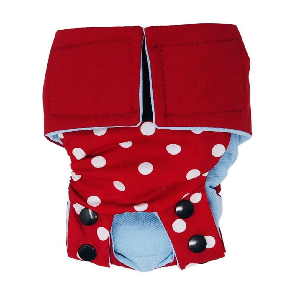 Barkertime Red Polka Dot Cat Diaper Snappy