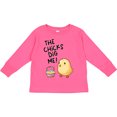 thumbnail image 3 of Inktastic The Chicks Dig Me Easter Baby Chick with Basket and Eggs Boys or Girls Long Sleeve Toddler T-Shirt, 3 of 5