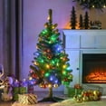 thumbnail image 2 of 4 FT Artificial Prelit Christmas Trees with Warm White or Colorful LED Lights, Auto Open, by Miaoweii, 2 of 8