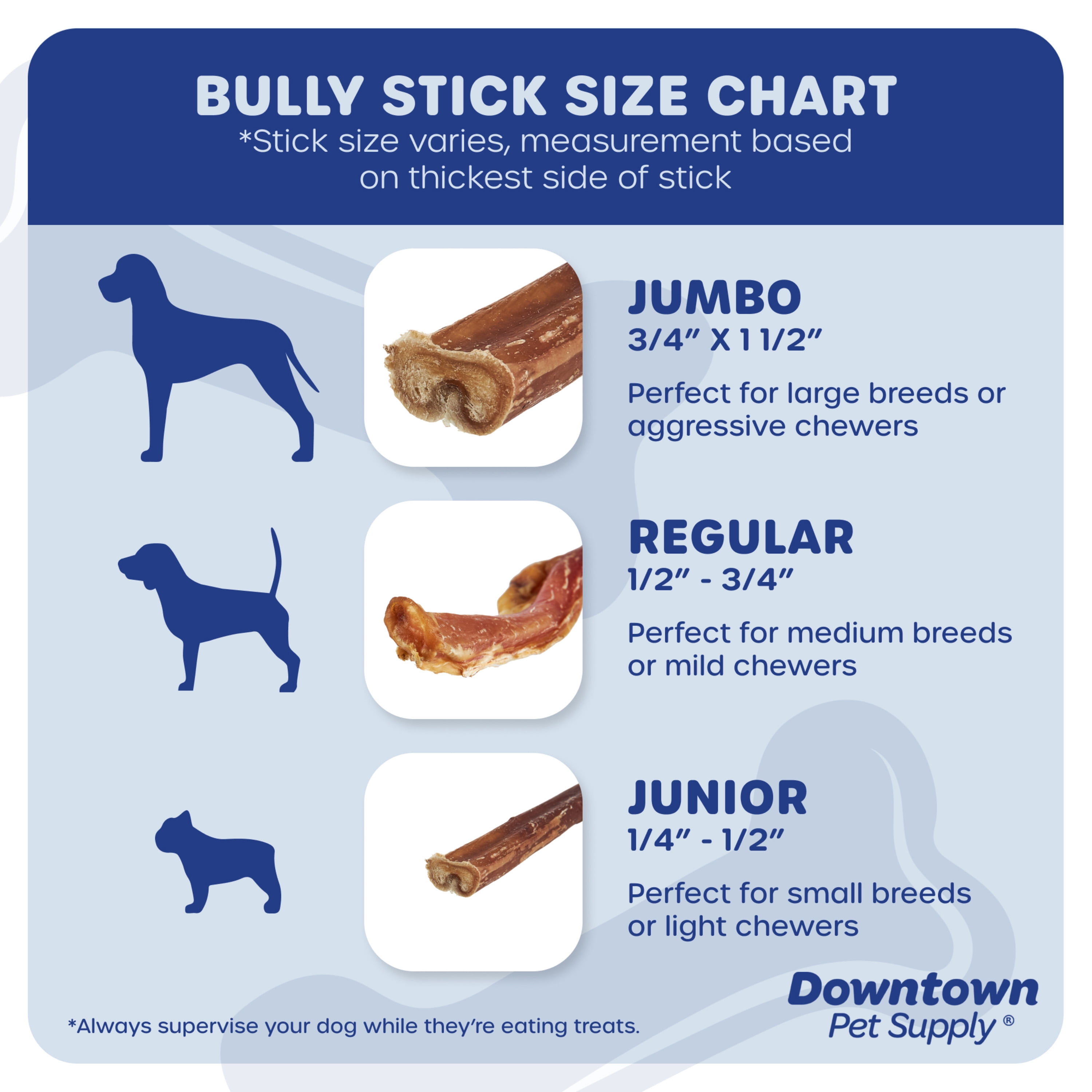 Downtown Pet Supply Bully Sticks For Dogs Rawhide Free Dog Chews 4-5", 0.5 lbs