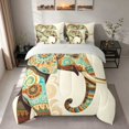 thumbnail image 3 of Erosebridal Elephant King Bedding, Mandala Cream King Bed in a Bag, Gray Reversible 7pcs, 3 of 6