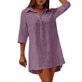 thumbnail image 3 of Womens Swimsuit Cover Up Turn Down Collared Short Sleeve Bathing Suit Coverup Summer Loose Fit Beach Cover Ups, 3 of 6