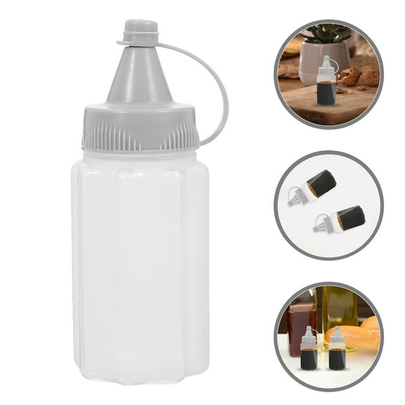 HONITANO 8Pcs Grey Kitchen Squeeze Bottles Food-Grade Pp Mini Condiment Squeeze Bottles For Home Kitchen Storage