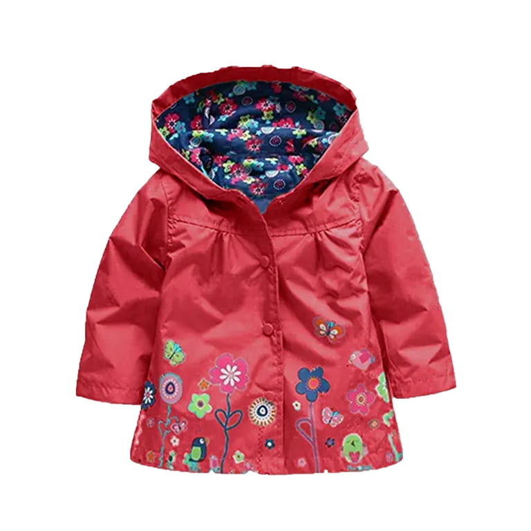 Girls floral cheap raincoat