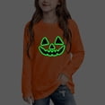 thumbnail image 6 of XUNKUSGA Boys Sweatshirts Halloween Glow In The Dark Long Sleeve Crewneck Girls Sweatshirt Casual Fashion Pumpkin Face Graphic Pullover Top for Kids 3 Years, 6 of 9