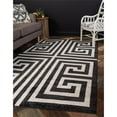 thumbnail image 1 of Unique Loom Athens Collection Classic Geometric Modern Border Design Area Rug, 5 x 8 ft, Black/Beige, 1 of 2