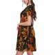 thumbnail image 2 of Balery Autumn Pumpkin Leaves Vestidos sueltos de manga corta para mujer, vestidos de verano 2025, vestidos casuales de corte A con vuelo., 2 of 6