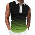 thumbnail image 2 of BXINGOHAI Men Casual Fashion Gradation Printing Pullover Turndown Sports Tank Today Army Green,XXL, 2 of 5