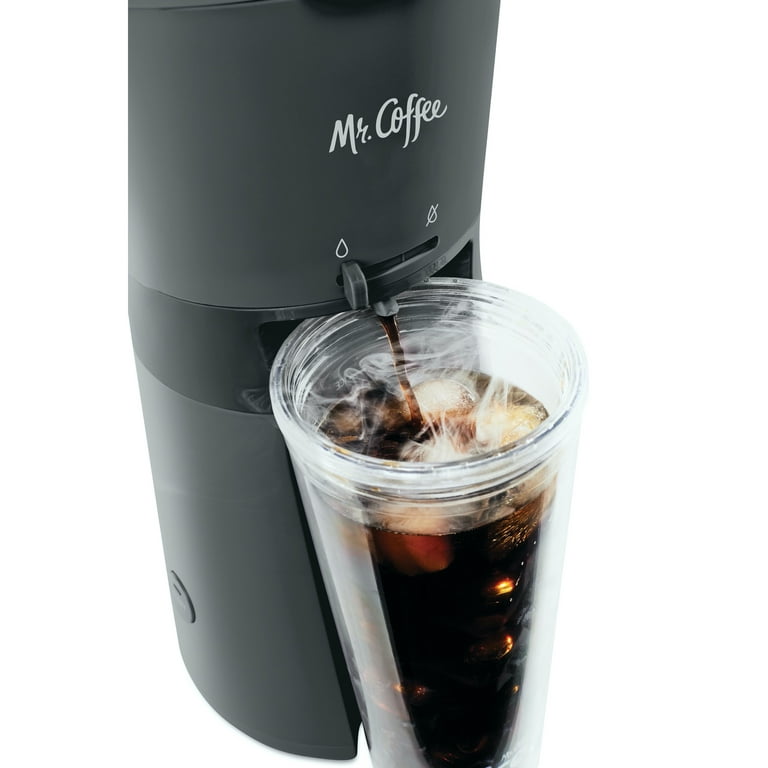  Mr. Coffee Iced and Hot Coffee Maker, Single Serve Machine with  22-Ounce Tumbler and Reusable Coffee Filer, Black: Home & Kitchen