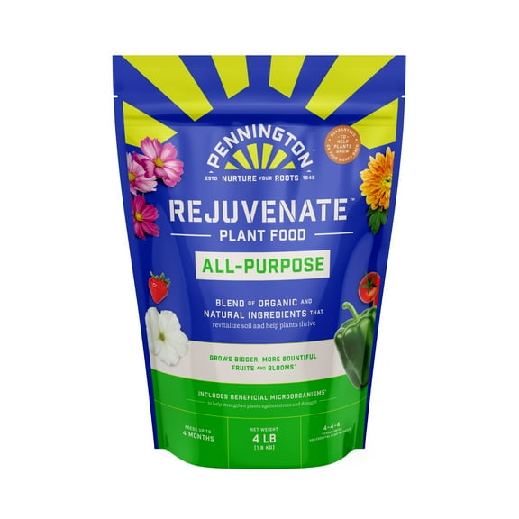 Pennington Rejuvenate Organic and Natural All Purpose Plant Food Fertilizer, Feeds 4 Months, 4 lb.