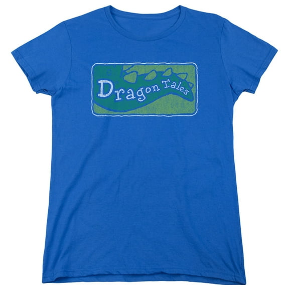 Dragon Tales/Logo Distressed S/S Women's T-Shirt Royal Blue