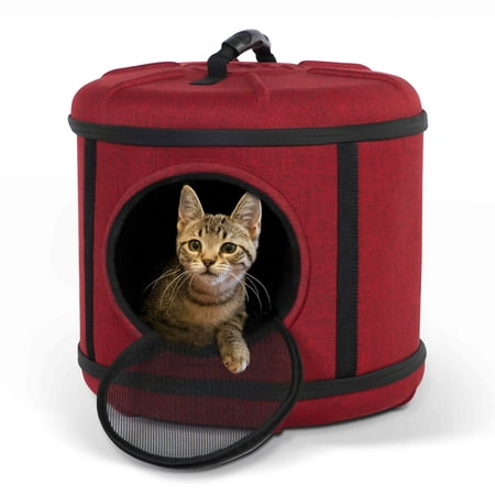 UPC: 0655199635863 | K&H Pet Products Mod Capsule Soft-Sided Pet Carrier for Cats Classy Red 17 x 17 x 15.5 Inches