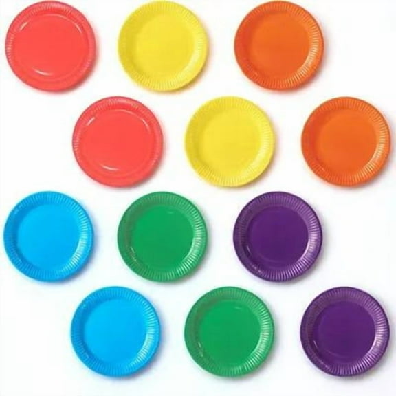 Soimiss 60Pcs Multipurpose Disposable Party Plates Assorted Color for Celebrations