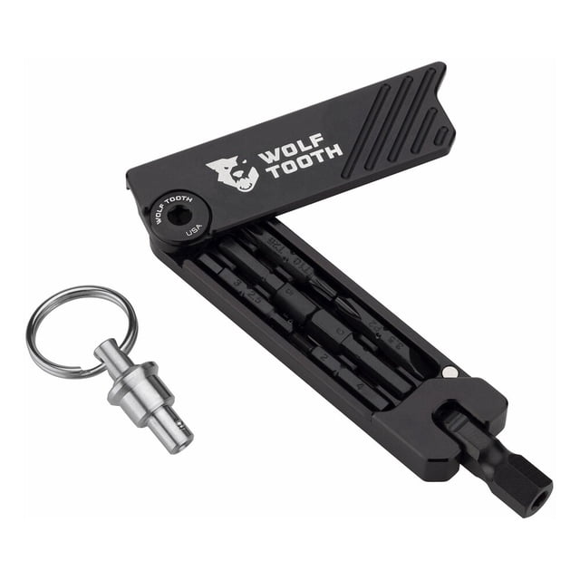 WOLF TOOTH : Clé HEX 6 Bits Multi-Outil: Noir/noir: avec Porte-Clés