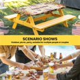 thumbnail image 6 of Happy Easter Table Cloths for 3 Foot Rectangle Tables, Bunny Eggs Spring Mushrooms Plants Brown Plaid Patio Waterproof Elastic Fitted Tablecloths, Washable Rectangular Table Cover for Camping, 6 of 8