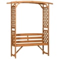 thumbnail image 2 of Topcobe Patio Garden Bench, Wooden Bench, Outdoor Bench for Vines/Climbing Plants, Outdoor Furniture for Backyard Garden, Brown, 2 of 11