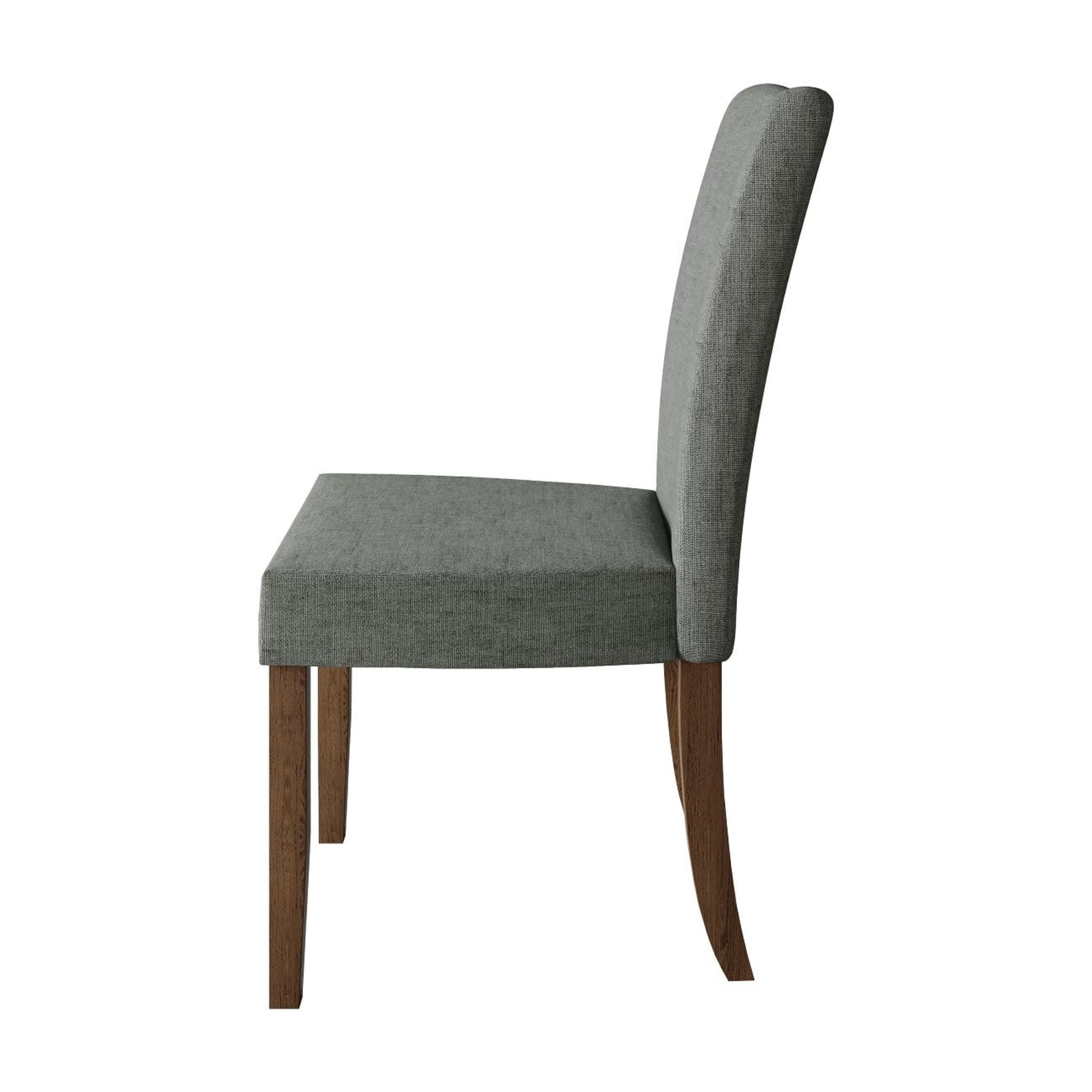 Home Design Lubec Dining Chair (Set of 2), Gray, Roll-back design, Button-tufted back, Padded seat, Comfortable seating, Sturdy frame, Modern style, Durable construction