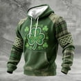 thumbnail image 1 of Ceisia Men's Irish Four-Leaf Clover Print Hoodie | Vintage Washed Relaxed Long-Sleeve Casual Sweatshirt Gift, 1 of 8