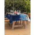 thumbnail image 3 of Outdoor Tablecloth with Umbrella Hole for Patio/Picnic/Party/Camping, Coastal Starfish Waterproof Table Cloth Rectangle Table Cover Washable, Nautical Beach Ocean Creature Wood Plank (60"x 84"), 3 of 8