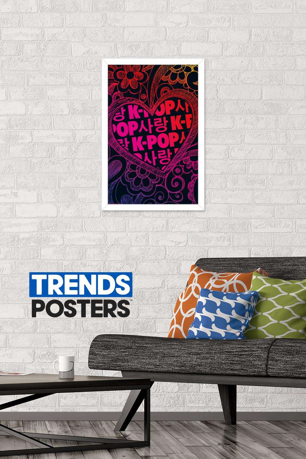 K-Pop Wall Poster, 14.725" x 22.375", Framed