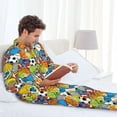 thumbnail image 6 of Honeii Various Balls Pattern Mens Pajamas Set,2pcs Men's Lounge Long Sleeve Sleep Shirt and Pajama Bottoms Sleepwear Set,Mens Pjs Sets-Medium, 6 of 7