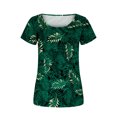 thumbnail image 4 of IROINNID Women Fashion Printed Casual Leisure Round Neck Short Sleeve Women Loose Tunic Blouse Tops Spring, 4 of 6