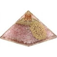 thumbnail image 3 of Rose Quartz Crystal Orgone Pyramid, Organite Pyramid Sri Yantra - Big, 3 of 4