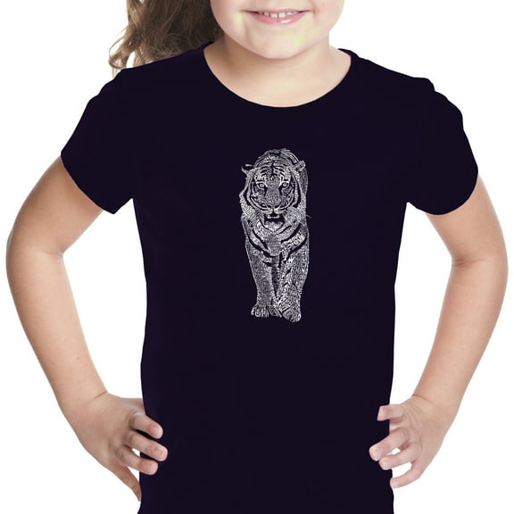 LA Pop Art Girl's Word Art T-shirt - TIGER