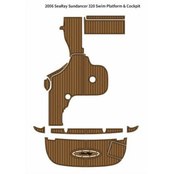 2006 Sea Ray Sundancer 320 Swim Platform Cockpit Pad Boat EVA Faux Teak Floor R1