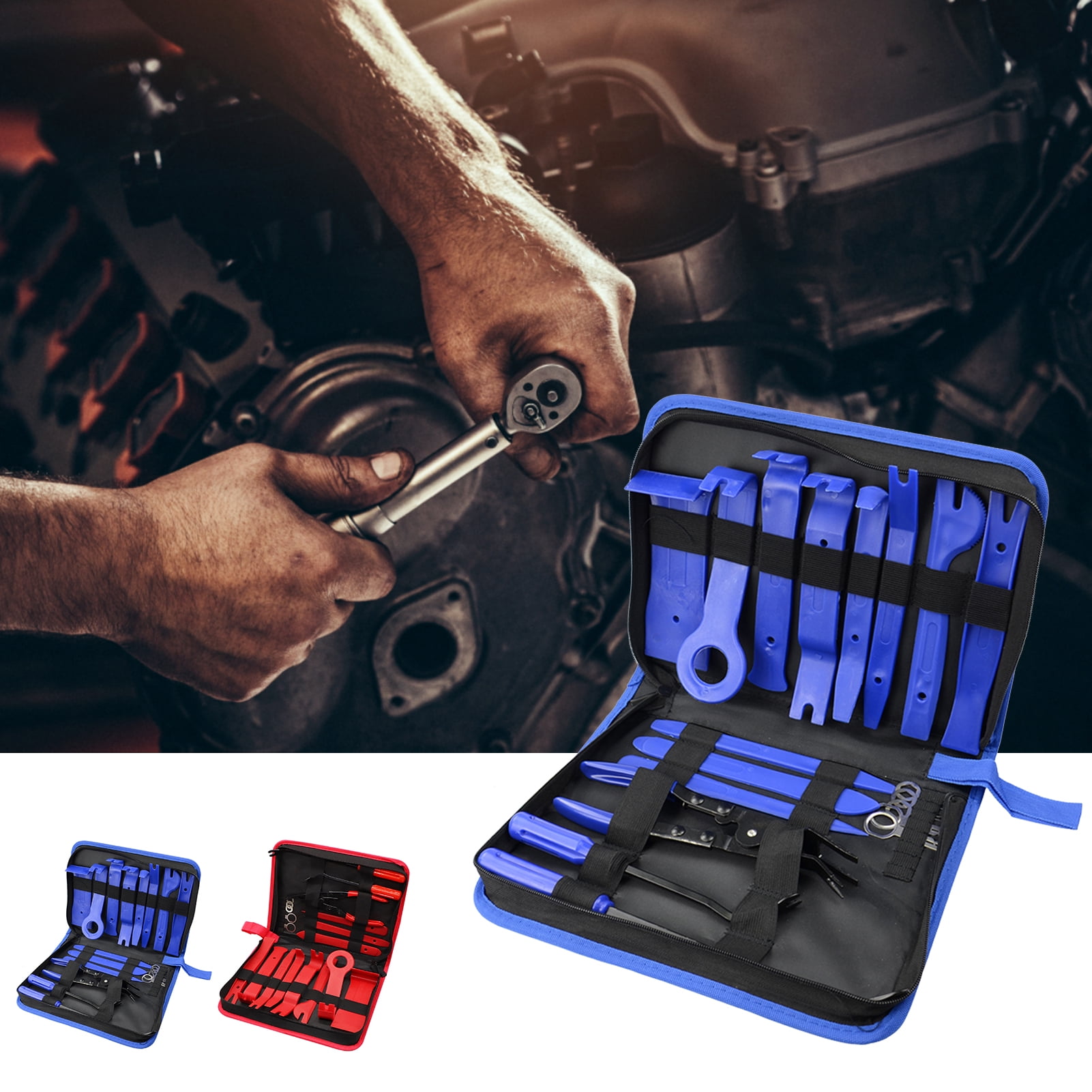 19Pcs/Set Auto Trim Removal Tool Multi-purpose Non-slip Plastic Car Door Panel Dash Audio Radio Disassembly Tool Kits for Dashboard Installation
