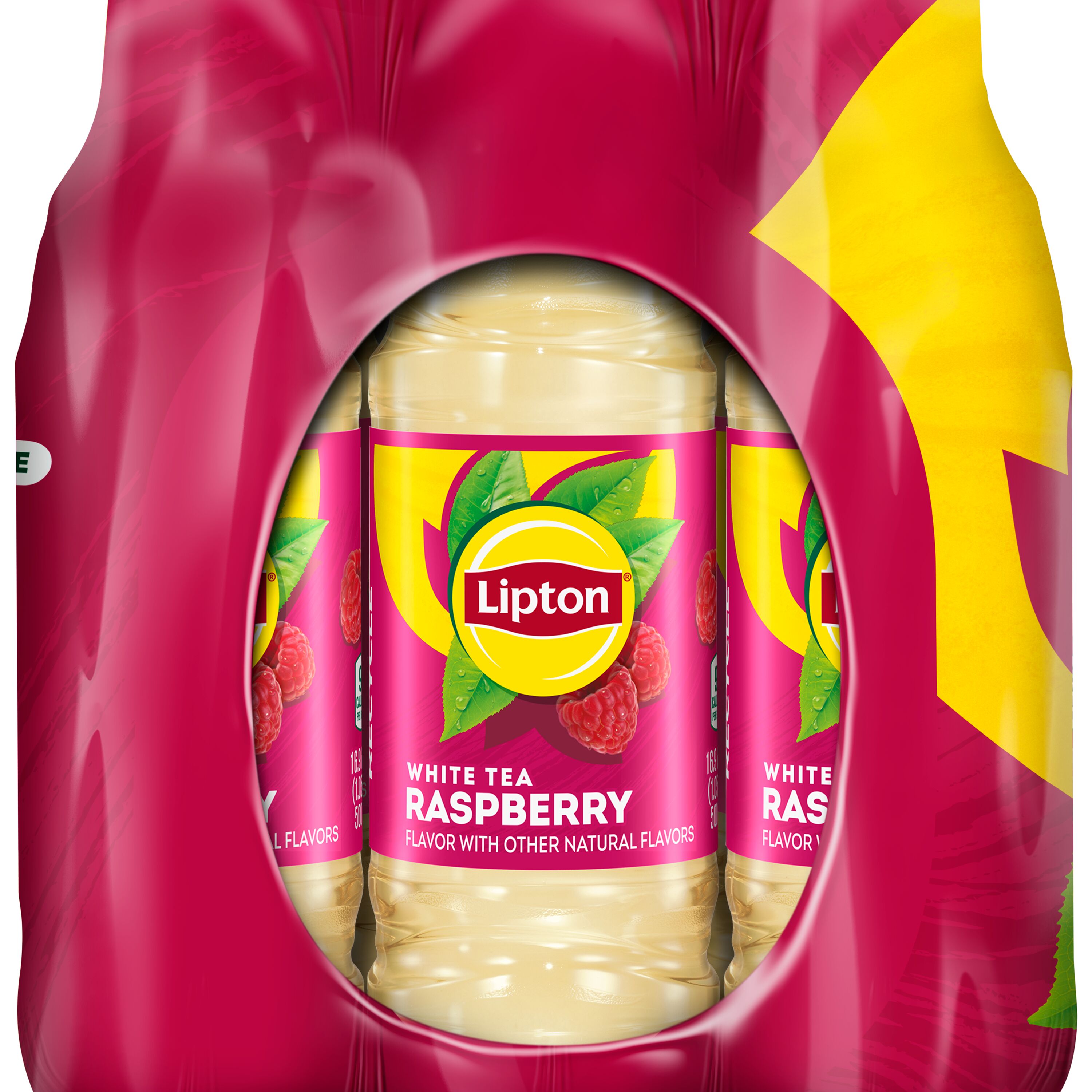 Lipton Raspberry White Tea Iced Tea, Bottled Tea Drink, 16.9 fl oz, 12 Pack Bottles - image 3 of 6
