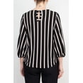 thumbnail image 2 of Adrianna Papell Crew Neck Long Sleeve Elastic Cuff Multi Print Keyhole Back Button Closure Knit Top-BLACK CHAMPAGNE / M, 2 of 8
