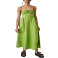 thumbnail image 1 of Femmes d'Été Couleur Unie Sans Manches Cravate Robe Bretelles Spaghetti, 1 of 9