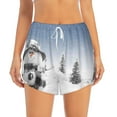 thumbnail image 2 of Sigee Snowman And Christmas Tree for Women's Athletic Shorts High Waisted Running Shorts Pocket Sporty Short Gym Elastic Workout ShortsMedium, 2 of 9
