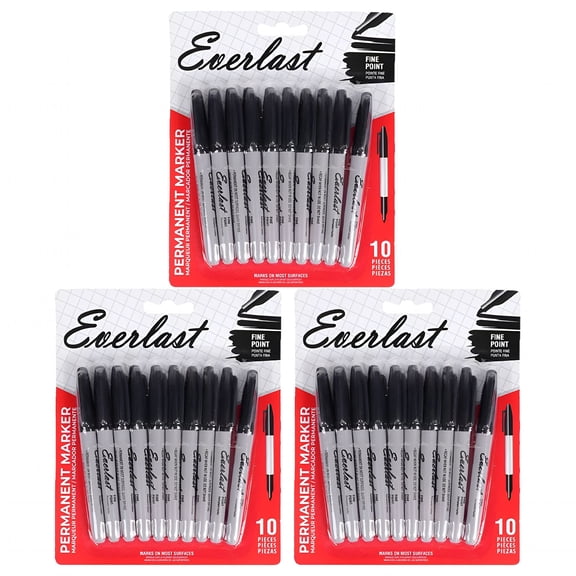 CCOCC Black Dry Erase Markers Low Odor Fine Whiteboard Markers Thin Box of 30