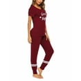 thumbnail image 3 of Ekouaer Womens Pajamas Set 2 Piece Lounge Pj Set Short Sleeve Sleepwear Tops with Joggers Pants Loungewear Print Nightwear, 3 of 7