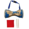 thumbnail image 1 of Blue Traditional Chinese Waist Drum with Adjustable Strap for Playing Use Portable Synthetic Material, 1 of 8