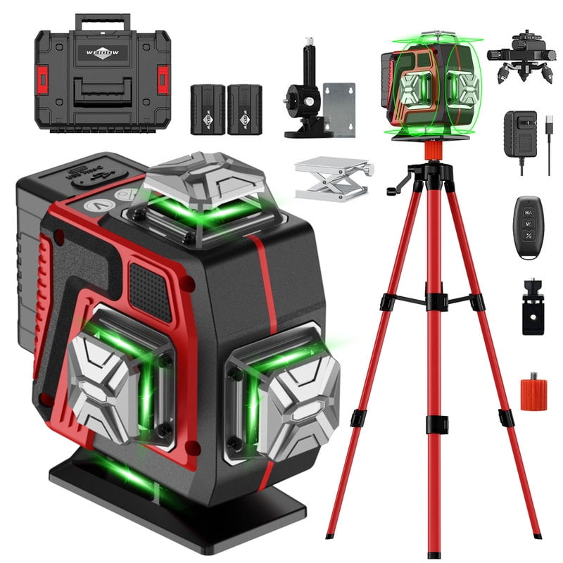 WEIDDW 4D 16 Lines Professional Lazer Level L 360 Self Leveling 4x360 °   Cross Line Laser with Tripod Nivel Laserfor Build Tools