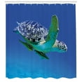 thumbnail image 3 of Ambesonne Aqua Shower Curtain, Tropics Turtle Aquarium, 69"Wx84"L, Violet Blue Fern Green, 3 of 3