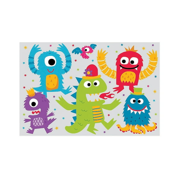 Cute Monster Backdrop Banner - Party Decor - 3 Pieces