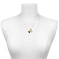 thumbnail image 2 of Delight Jewelry Silver-tone Small Chocolate Cupcake with Crystal Sprinkles - Large Goldtone Crystal Initial - V - Charm Necklace, 17.5"+2", 2 of 4