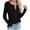 Black, variant on Diufon Womens Plus Size Sweaters V Neck Button Long Sleeve Blouses Solid Color Pullover Tops