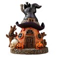 thumbnail image 2 of Dserhfy Halloween Witch House Statue with LED Light Magical House Resin Figurine Sculpture Home Office Desktop Decoration Ornament, 2 of 8