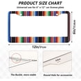 thumbnail image 3 of Mexican Serape Blanket Stripes License Plate Frame, Aluminum Car Tag Frames, 2 Pack Universal Car License Plate Covers with 2 Holes and Screws Decorative, 3 of 7
