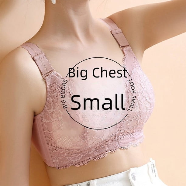 Ropa interior de látex para mujer, pecho grande, llamativo, sujetador pequeño, accesorio plegable, pecho fino, talla grande, copa completa, encaje