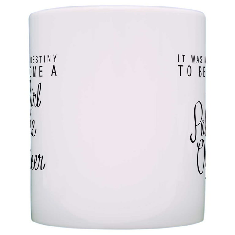 ThisWear Cop Gifts Destiny to Become a Girl Police Officer Gag 11 ounce 2  Pack Coffee Mugs 