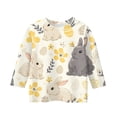 thumbnail image 4 of LTTVQM Easter Shirts for Girls 2026 3/4 Sleeve Funny Rabbit Eggs Graphic Tshirts Comfy Crew Neck Blouses Trendy Clothes Fluorescence Yellow 11-12 Years, 4 of 5